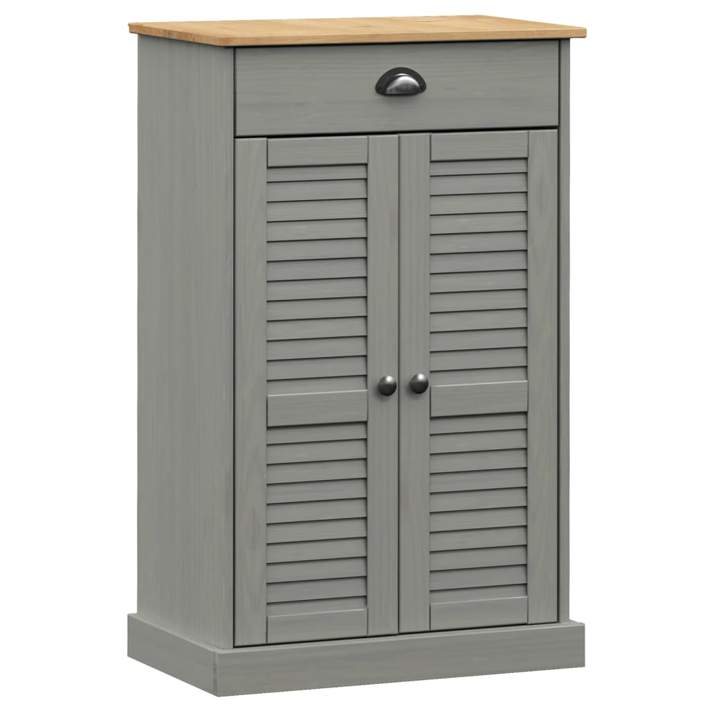 vidaXL Shoe Cabinet VIGO Grey 60x35x96 cm Solid Wood Pine