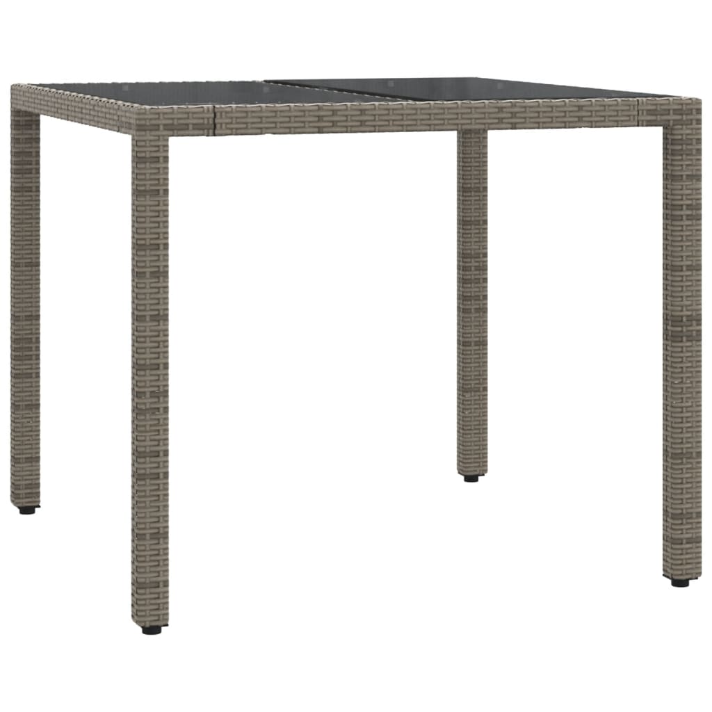 vidaXL 3 Piece Garden Dining Set with Cushions Grey Poly Rattan