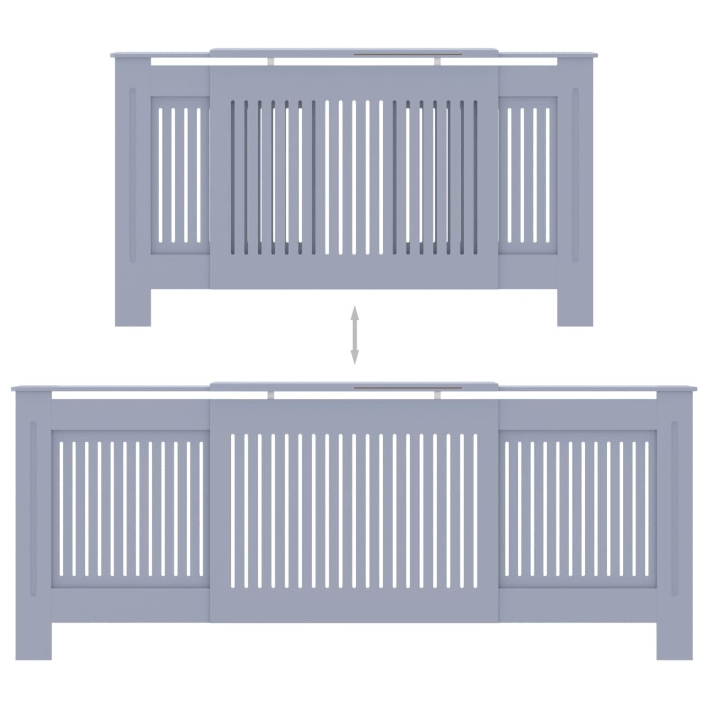 vidaXL MDF Radiator Cover Grey 205 cm