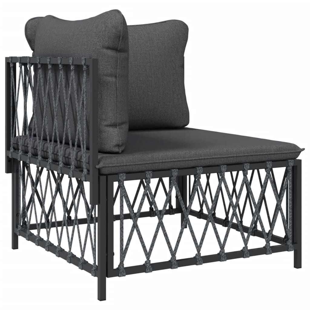 vidaXL 2 Piece Garden Lounge Set with Cushions Anthracite Steel