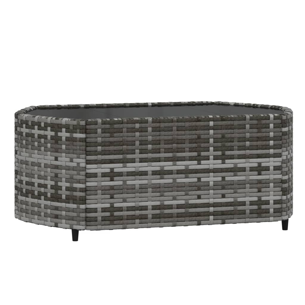 vidaXL 4 Piece Garden Lounge Set with Cushions Grey Poly Rattan