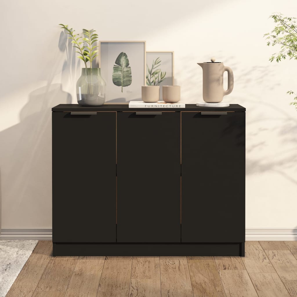 vidaXL Sideboard Black 90.5x30x70 cm Engineered Wood