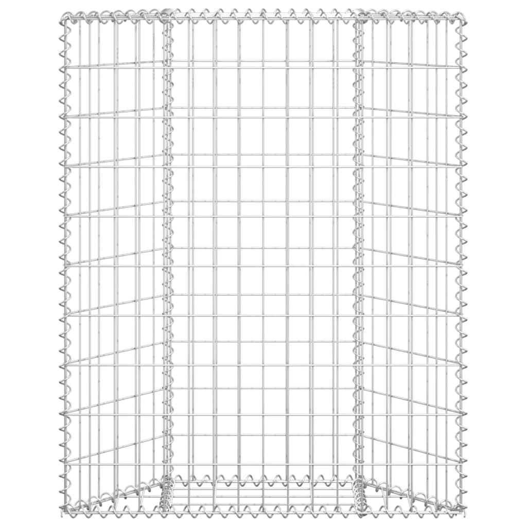 vidaXL Trapezium Gabion Raised Bed Galvanised Steel 80x20x100 cm