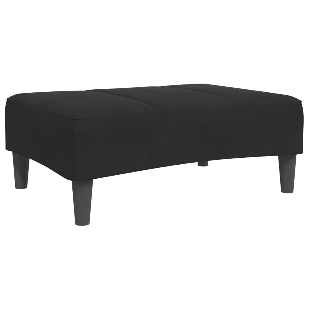 vidaXL 2-Seater Sofa Bed with Footstool Black Velvet