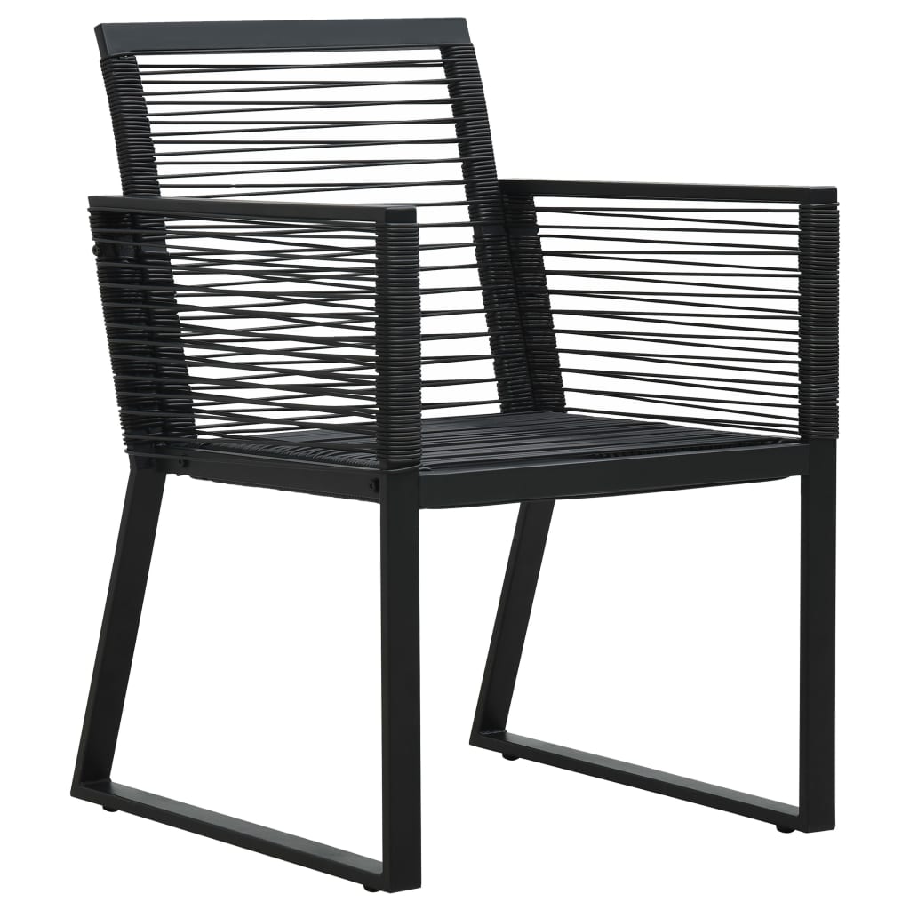 vidaXL Garden Chairs 2 pcs Black PVC Rattan