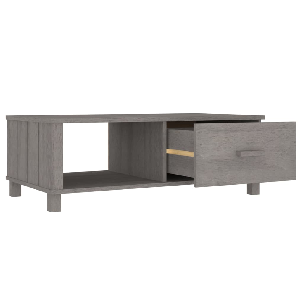 vidaXL Coffee Table HAMAR Light Grey 100x55x35 cm Solid Wood Pine