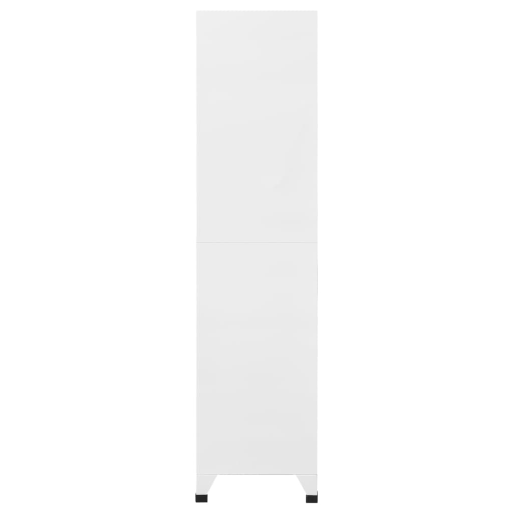 vidaXL Locker Cabinet White 90x40x180 cm Steel