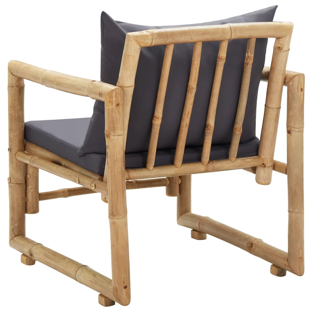 vidaXL Garden Chairs with Cushions 2 pcs Bamboo