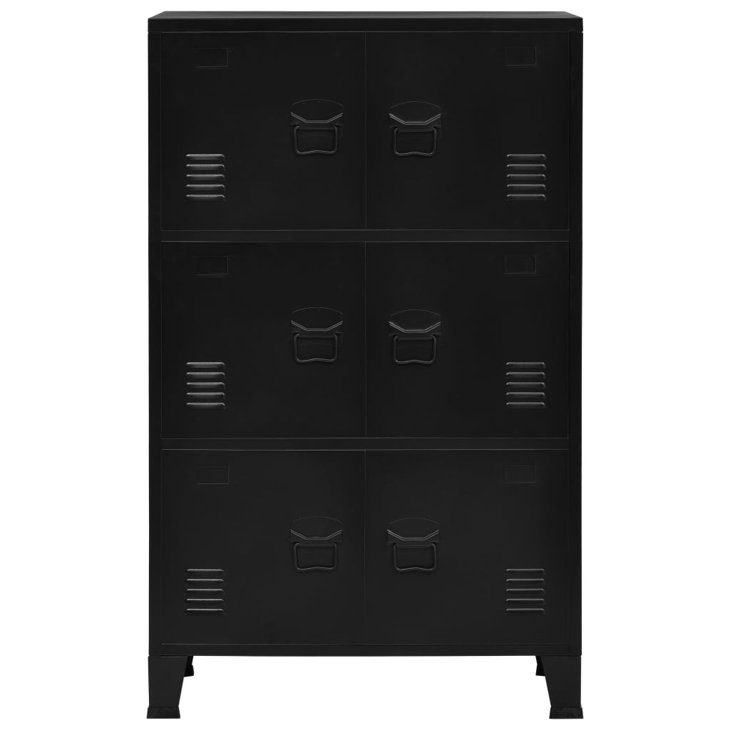 vidaXL Industrial Storage Chest Black 75x40x120 cm Steel