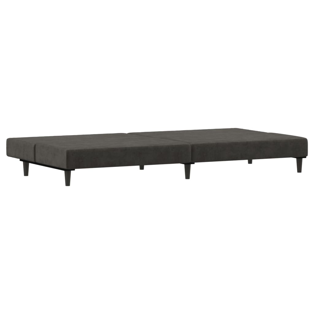 vidaXL 2-Seater Sofa Bed Dark Grey Velvet