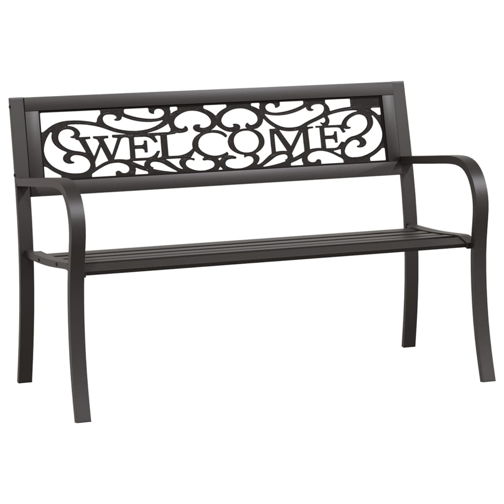 vidaXL Garden Bench 125 cm Steel Black