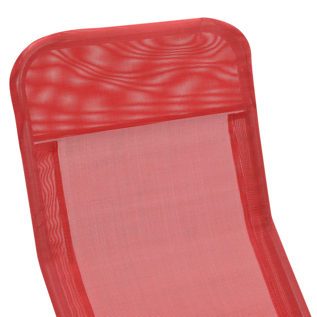 vidaXL Folding Sun Loungers 2 pcs Textilene Red