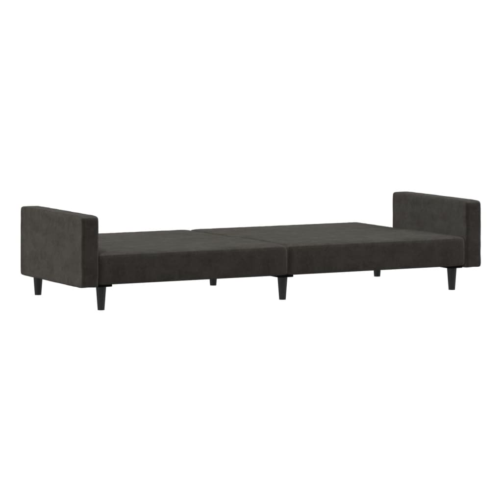 vidaXL 2-Seater Sofa Bed Dark Grey Velvet