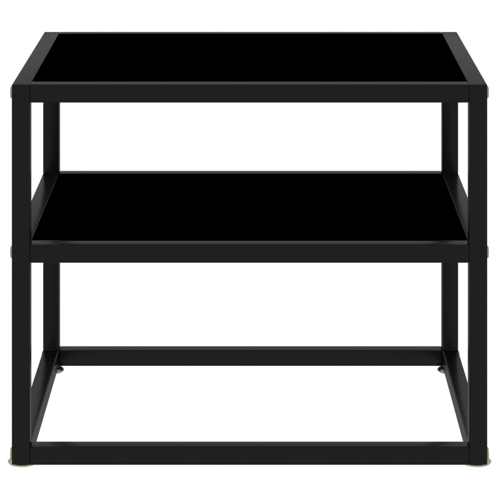 vidaXL Console Table Black 50x40x40 cm Tempered Glass