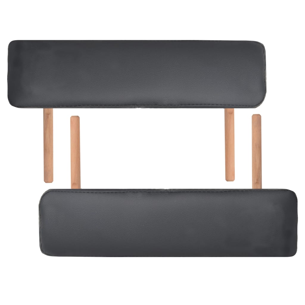 vidaXL 3-Zone Folding Massage Table 10 cm Thick Black