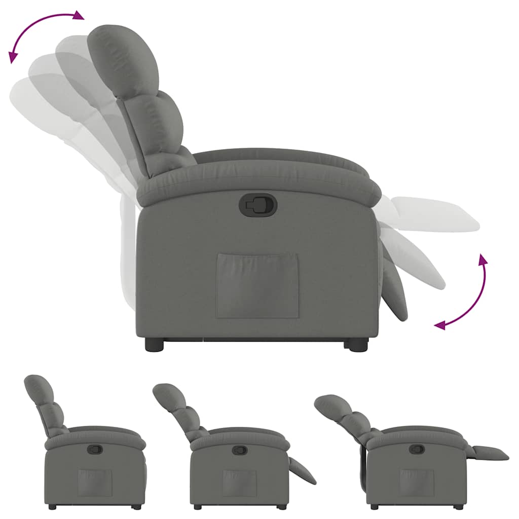 vidaXL Stand up Recliner Chair Dark Grey Fabric