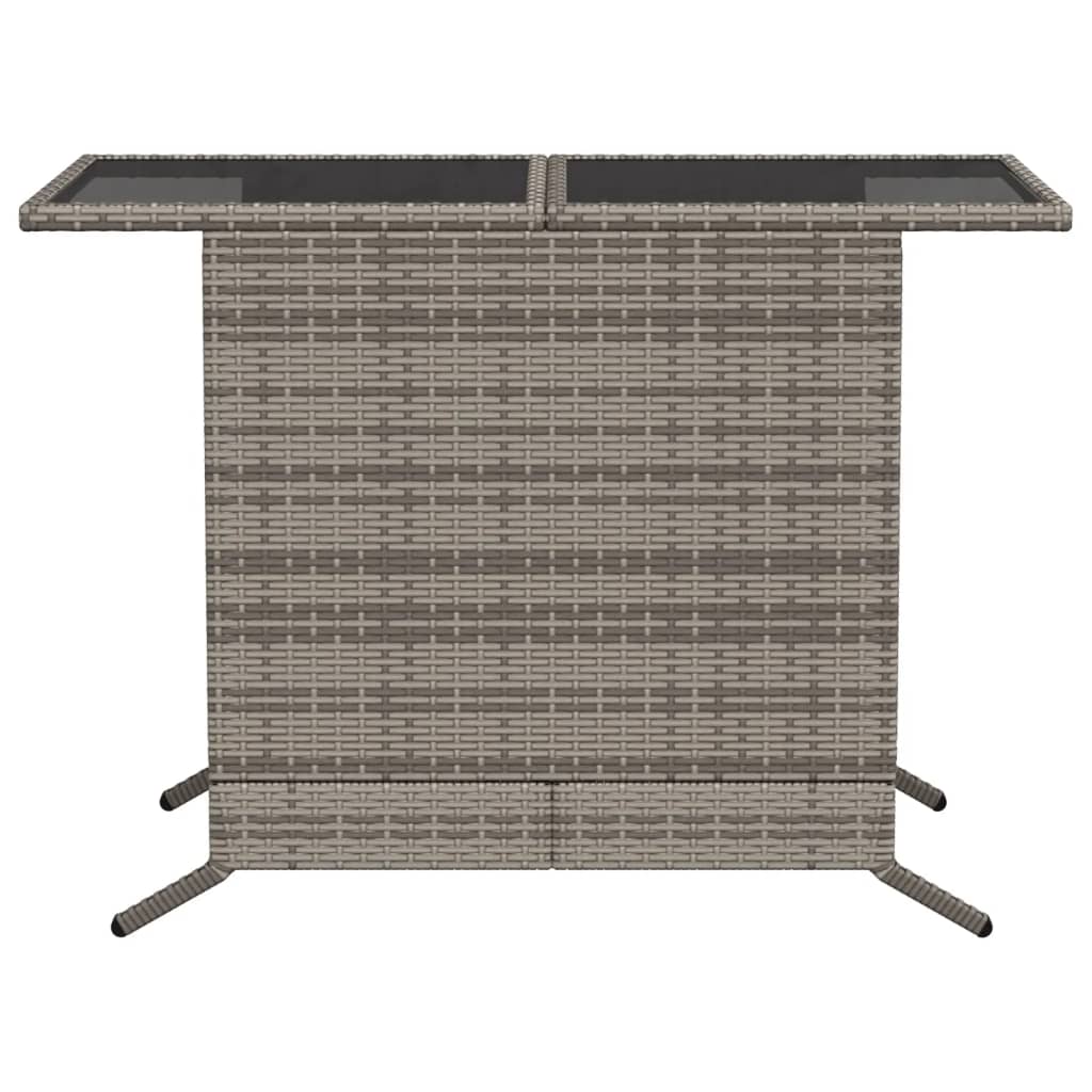 vidaXL 3 Piece Bistro Set with Cushions Grey Poly Rattan