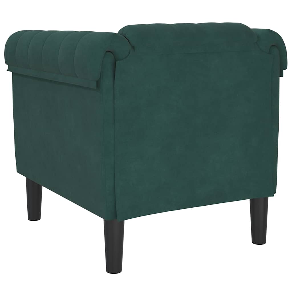 vidaXL Sofa Chair Dark Green Velvet
