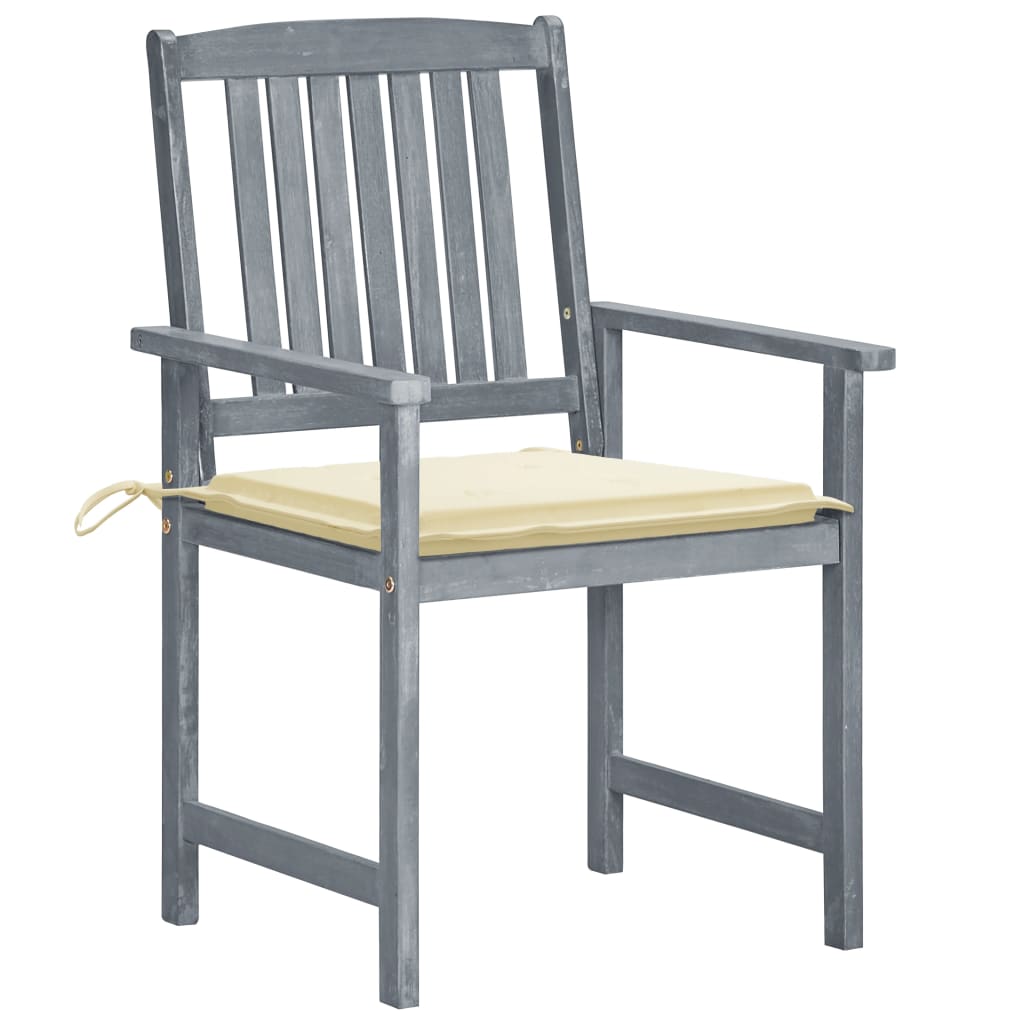 vidaXL Garden Chairs with Cushions 8 pcs Solid Acacia Wood Grey