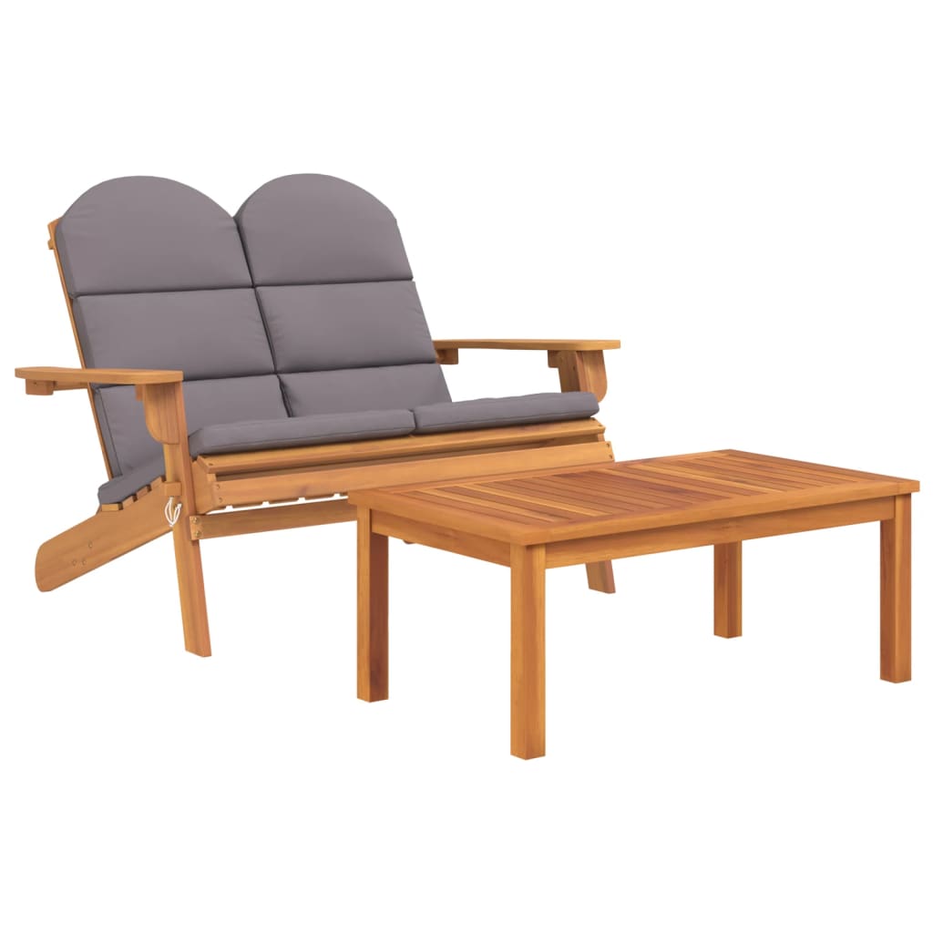 vidaXL 3 Piece Adirondack Garden Lounge Set Solid Wood Acacia