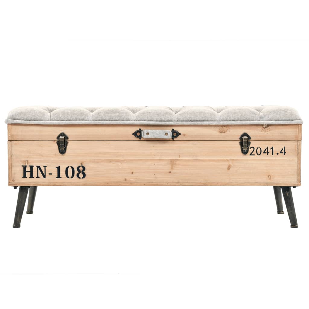 vidaXL Storage Bench 110 cm Solid Wood Fir