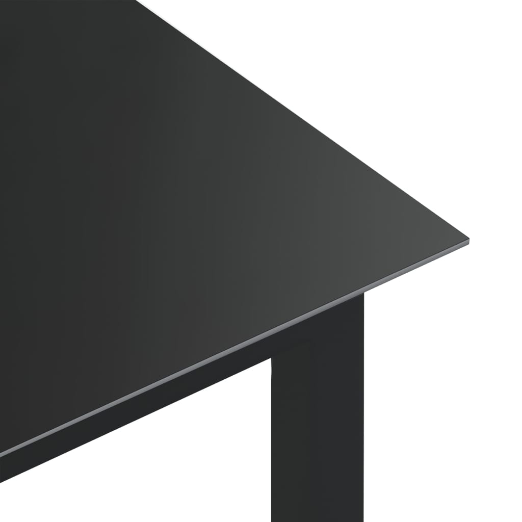 vidaXL Garden Table Black 80x80x74 cm Aluminium and Glass