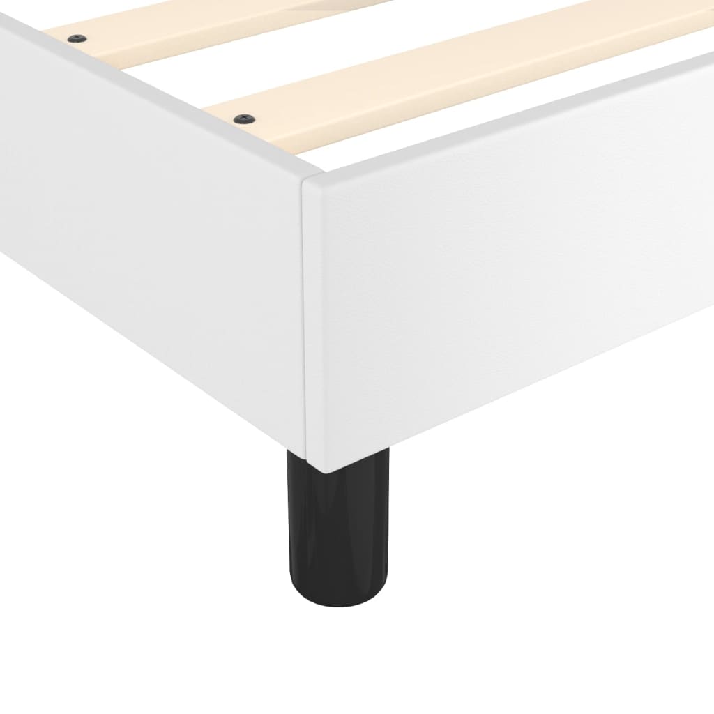 vidaXL Box Spring Bed Frame White 100x203 cm Twin XL Faux Leather