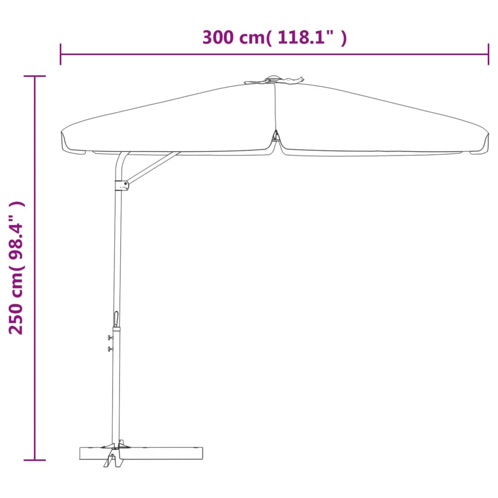 vidaXL Garden Parasol with Steel Pole 300 cm Green