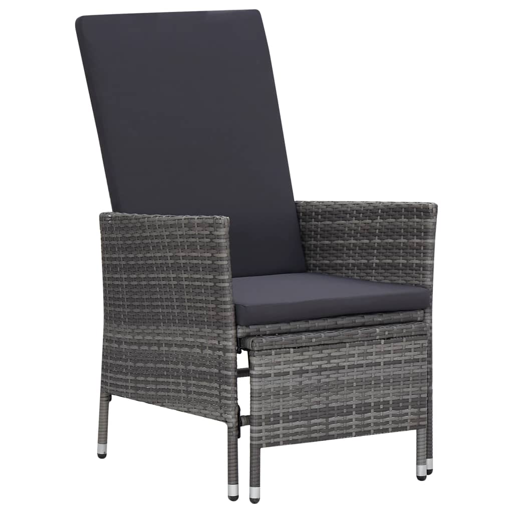 vidaXL 2 Piece Garden Lounge Set with Cushions Poly Rattan Grey