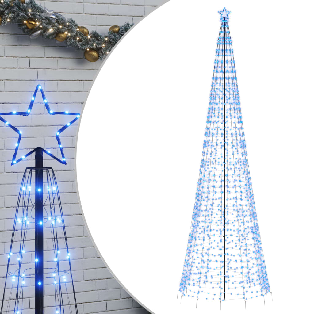 vidaXL Christmas Tree Light with Spikes 1554 LEDs Blue 500 cm