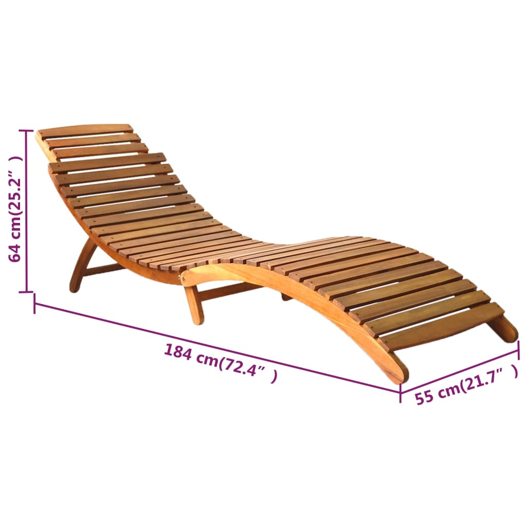 vidaXL Sun Loungers 2 pcs with Cushions Solid Acacia Wood