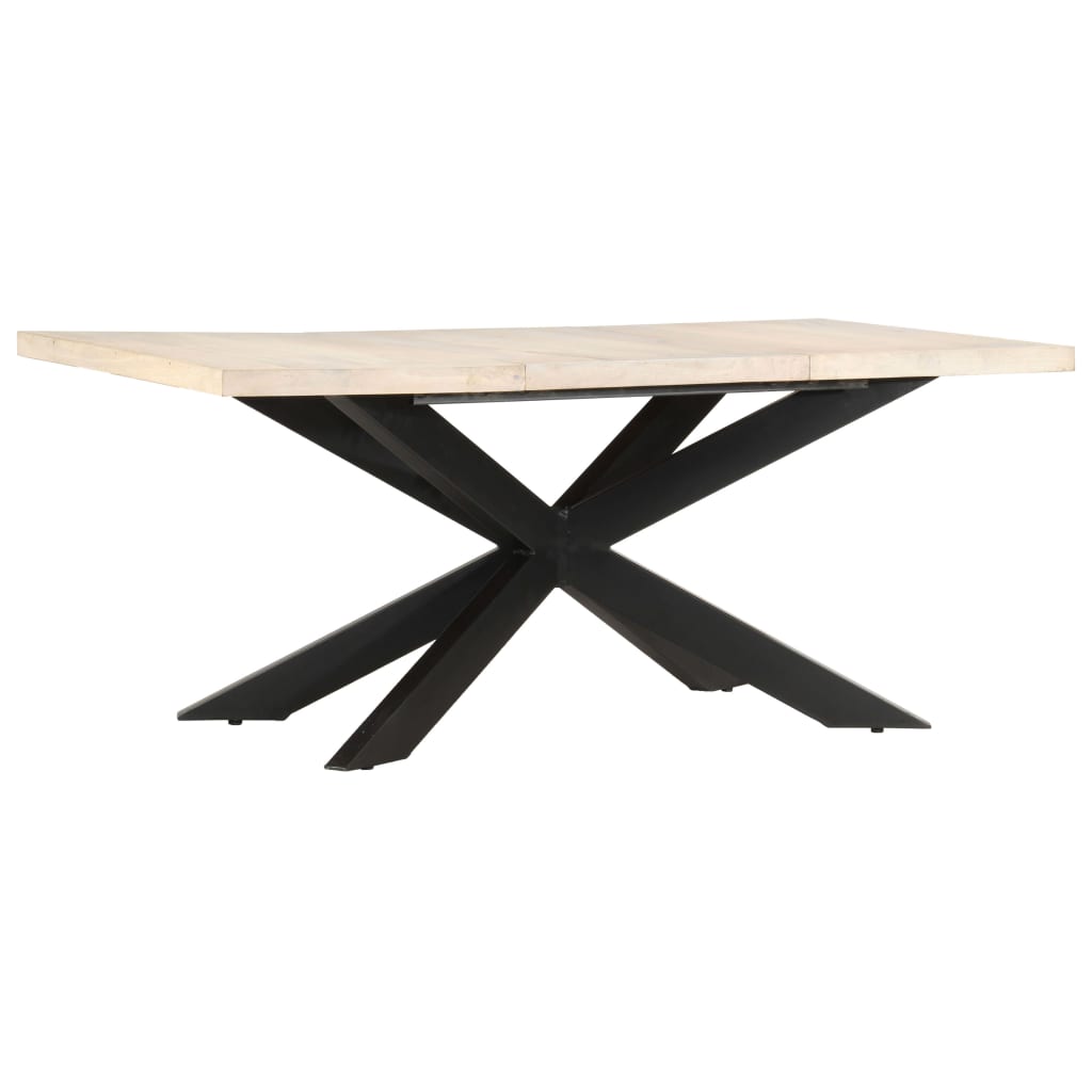 vidaXL Dining Table 180x90x76 cm Solid Bleached Mango Wood