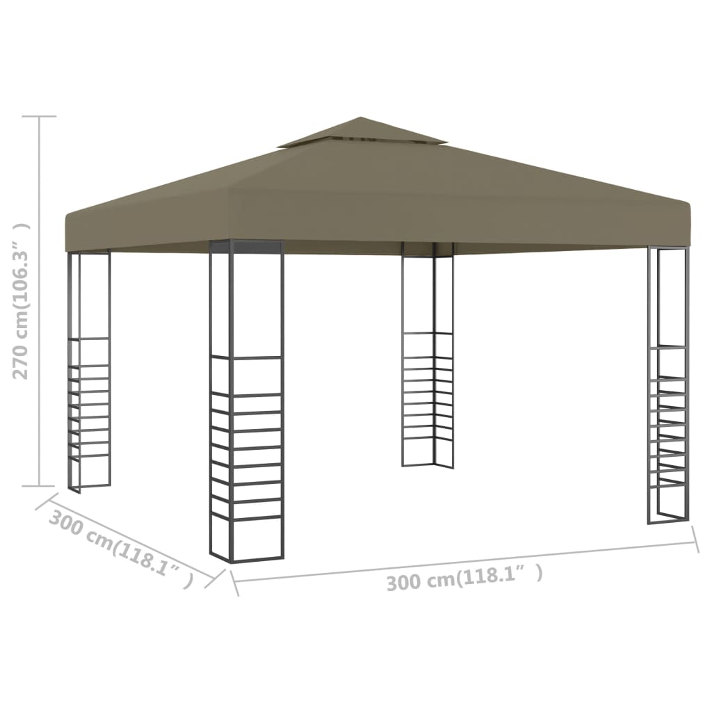 vidaXL Garden Marquee 3x3 m Taupe 180 g/m²