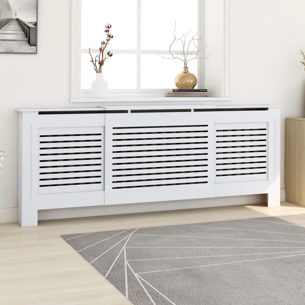 vidaXL MDF Radiator Cover White 205 cm