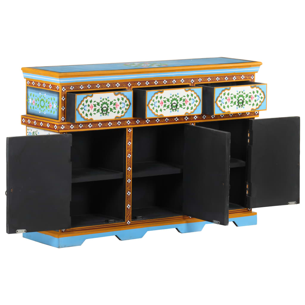 vidaXL Hand-Painted Sideboard Multicolour 110x30x76cm Solid Mango Wood