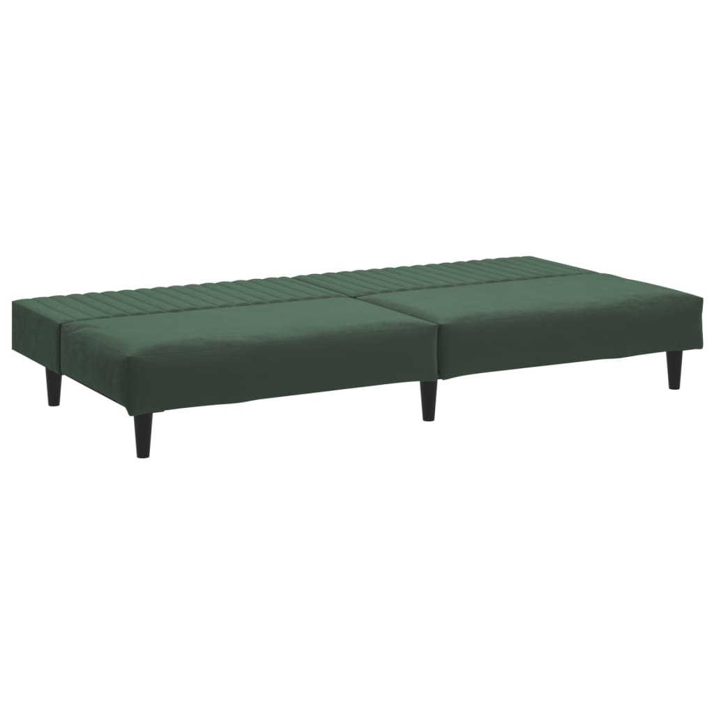 vidaXL 2-Seater Sofa Bed Dark Green Velvet