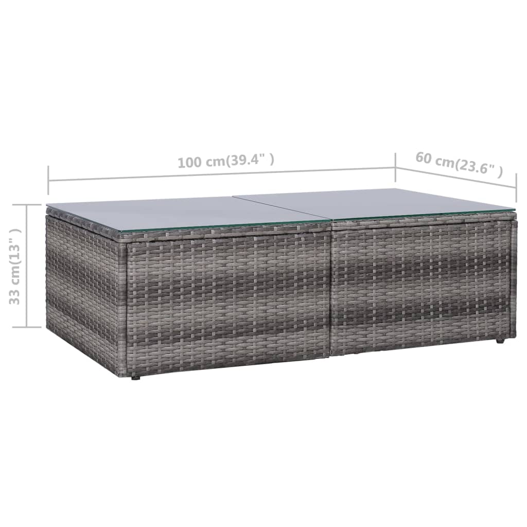 vidaXL 10 Piece Garden Lounge Set with Cushions Poly Rattan Grey