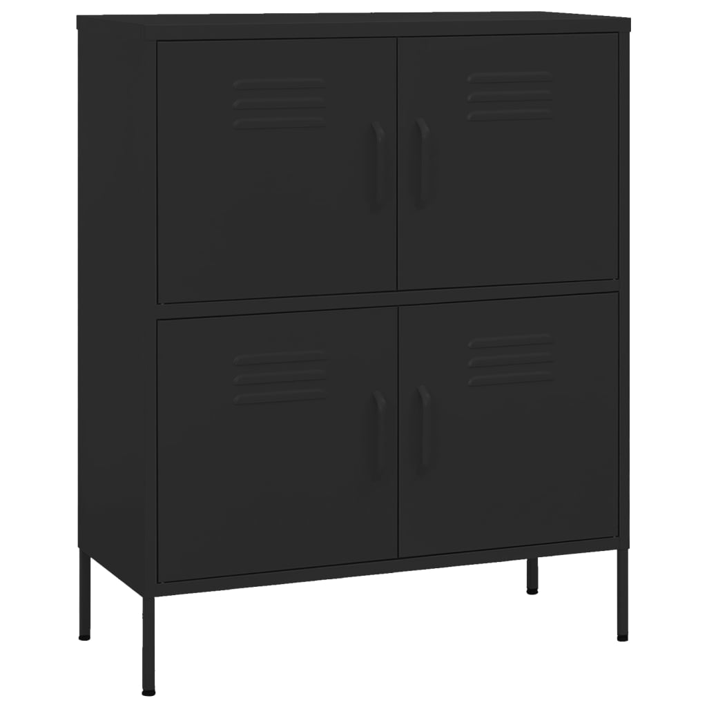 vidaXL Storage Cabinet Black 80x35x101.5 cm Steel