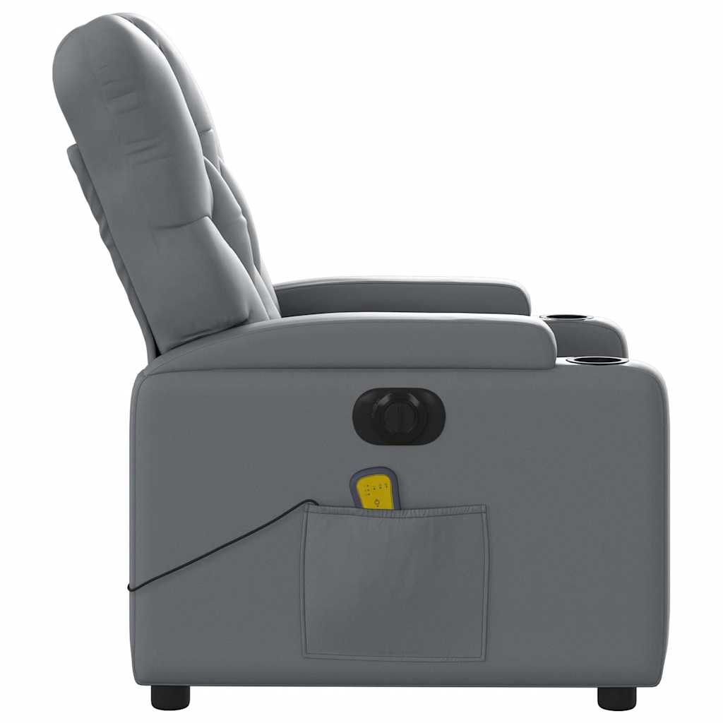 vidaXL Electric Massage Recliner Chair Grey Faux Leather