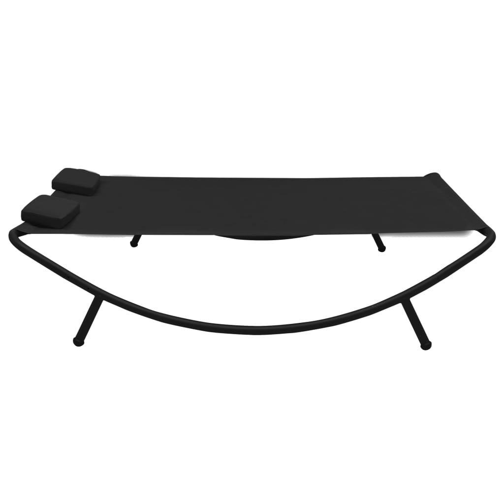 vidaXL Outdoor Lounge Bed Fabric Black