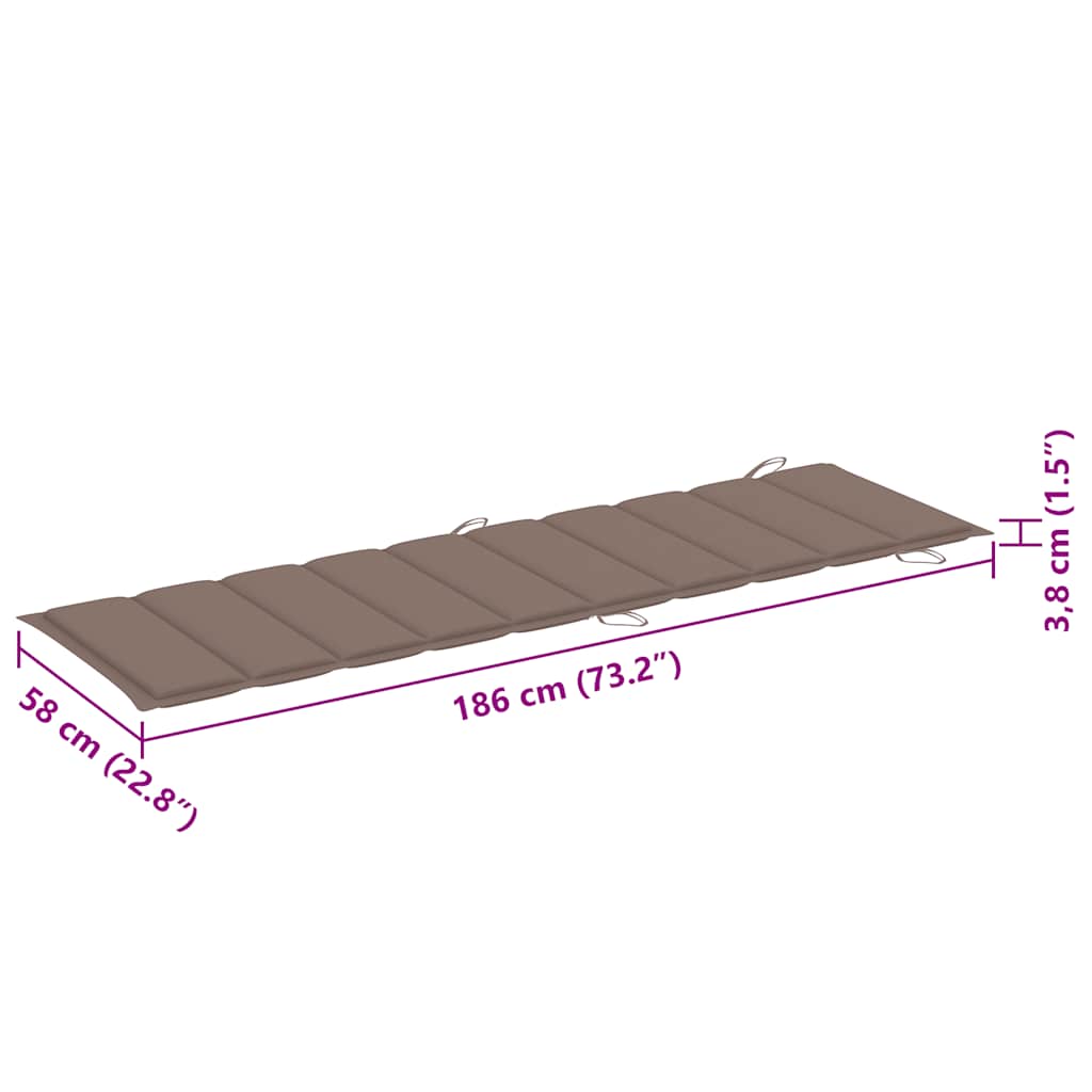vidaXL Sun Loungers 2 pcs with Cushions Solid Acacia Wood