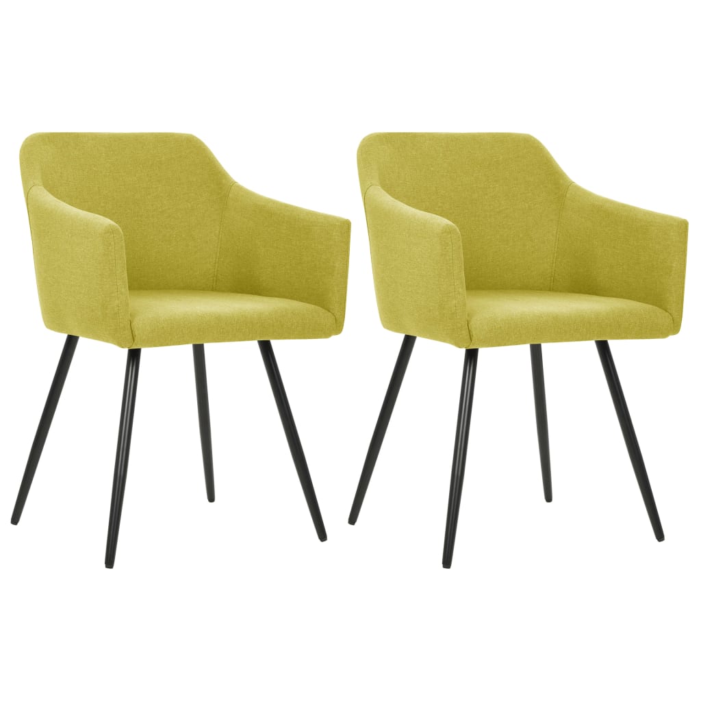 vidaXL Dining Chairs 2 pcs Green Fabric