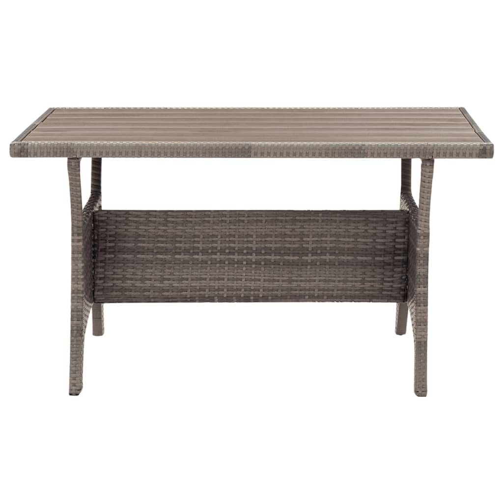 vidaXL Garden Table Grey 120x70x66 cm Poly Rattan