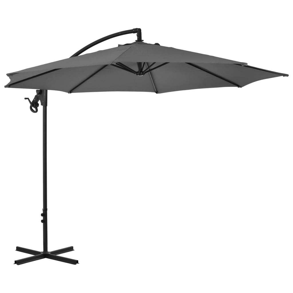 vidaXL Cantilever Garden Parasol with Steel Pole 300 cm Anthracite