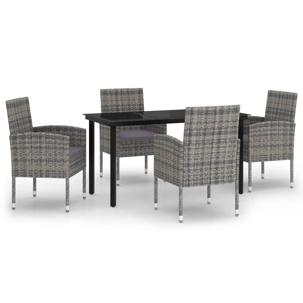 vidaXL 5 Piece Garden Dining Set Anthracite