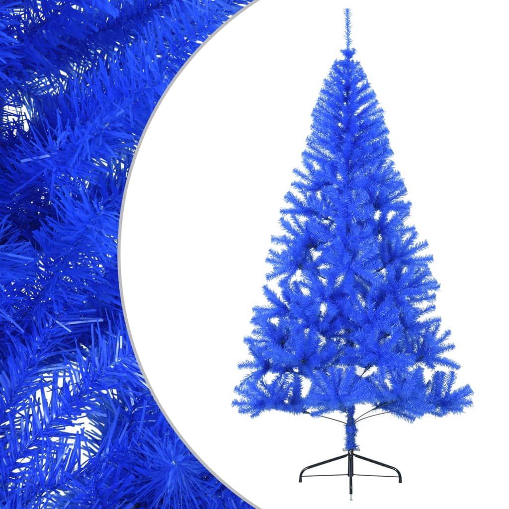 vidaXL Artificial Half Christmas Tree with Stand Blue 180 cm PVC