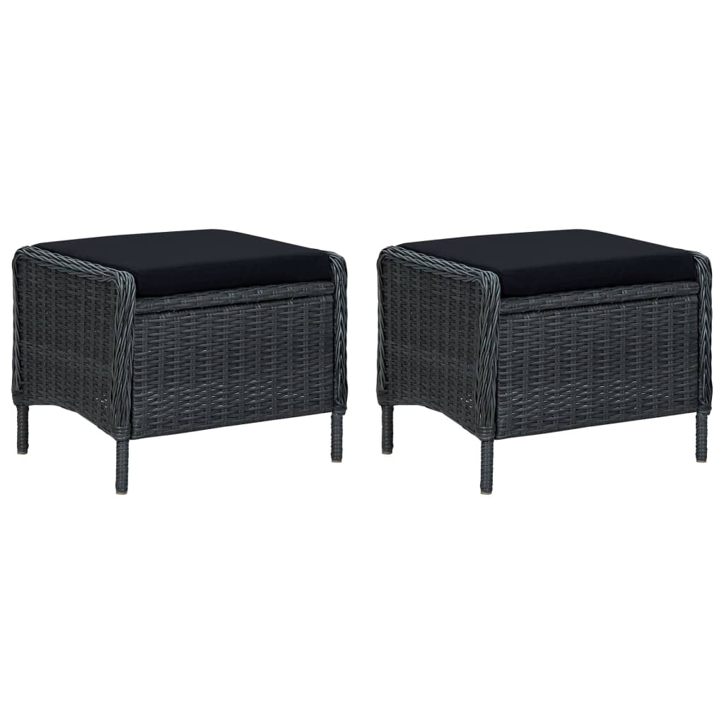 vidaXL 3 Piece Garden Lounge Set with Cushions Poly Rattan Dark Grey