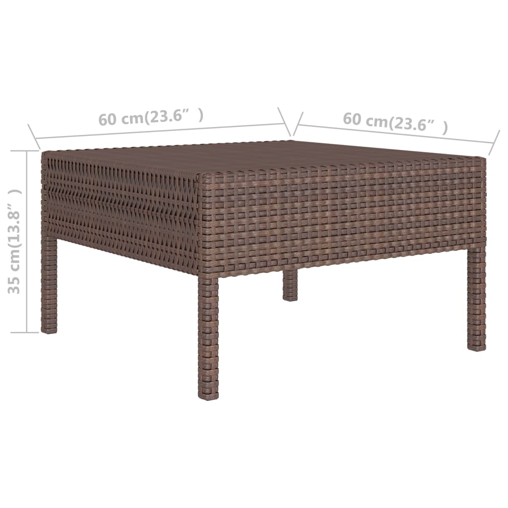 vidaXL 2 Piece Garden Lounge Set with Cushions Poly Rattan Brown