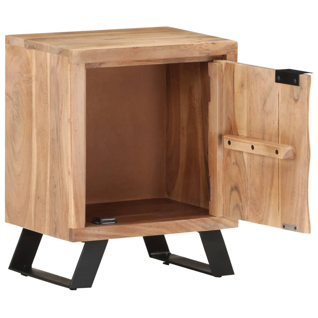 vidaXL Bedside Cabinet 40x30x50 cm Solid Acacia Wood with Live Edges