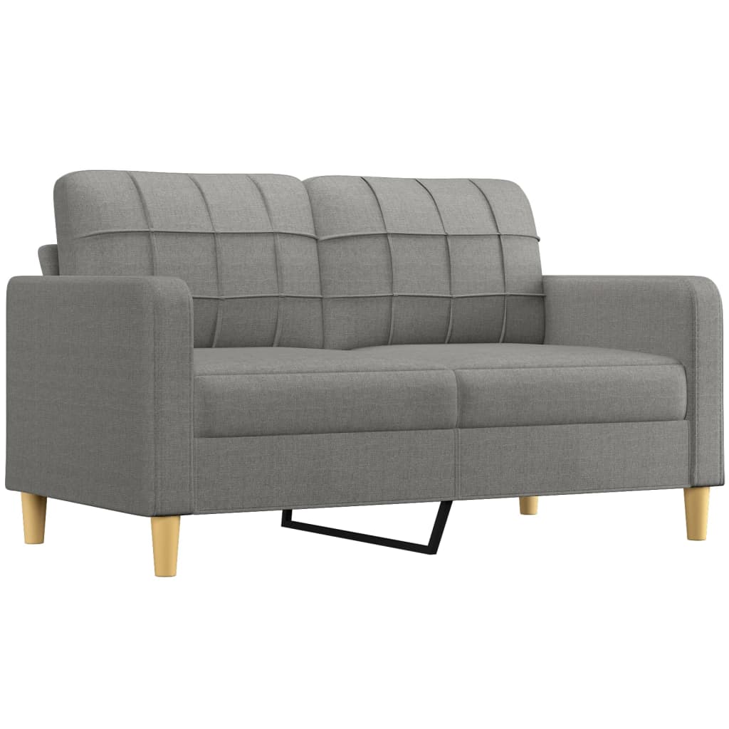 vidaXL 2-Seater Sofa with Pillows&Cushions Dark Grey 140 cm Fabric